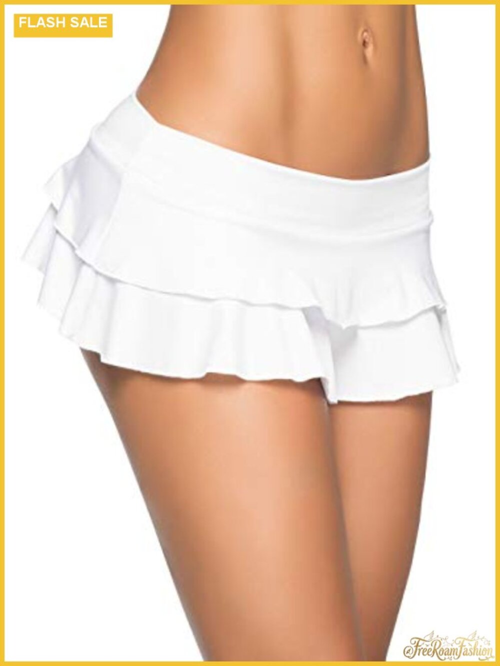 Double Layered Ruffle Mini Skirt A-Line Tiered Flirty Dance